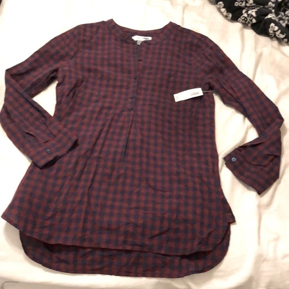 Old Navy Checkered Long Sleeve Tunic Size Extra Small - Picture 1 of 7